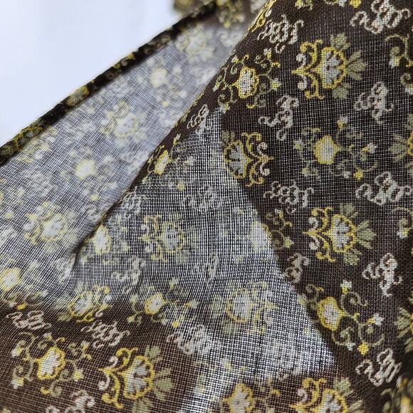 REBECCA TAYLOR WOMEN'S BROWN PAISLEY PATTERN BLOUSE TOP STYLE 721 947 8795 - Picture 8 of 13